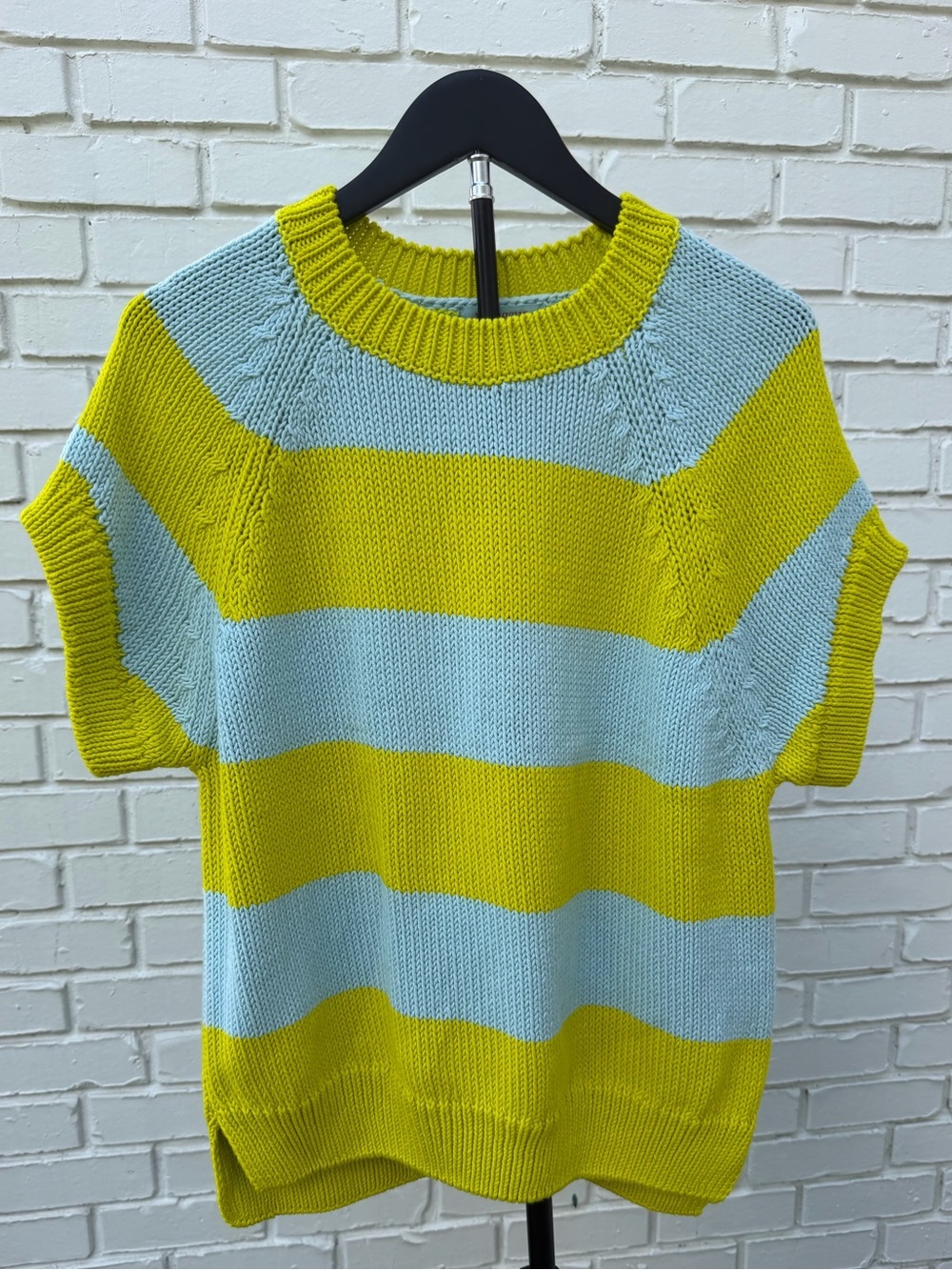 Voyageur by Mersea 100% Cotton Chunky Knit Striped Sweater Top M